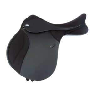 Black pony saddle with long flaps