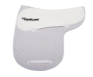 A ThinLine Fitted Dressage Pad with white stitching.