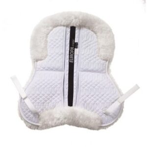 An Ovation Europa Sheepskin Correction Pad with black zipper.