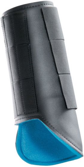 A black and blue ProLite Tendon Boot - Closed Front with a blue lining.