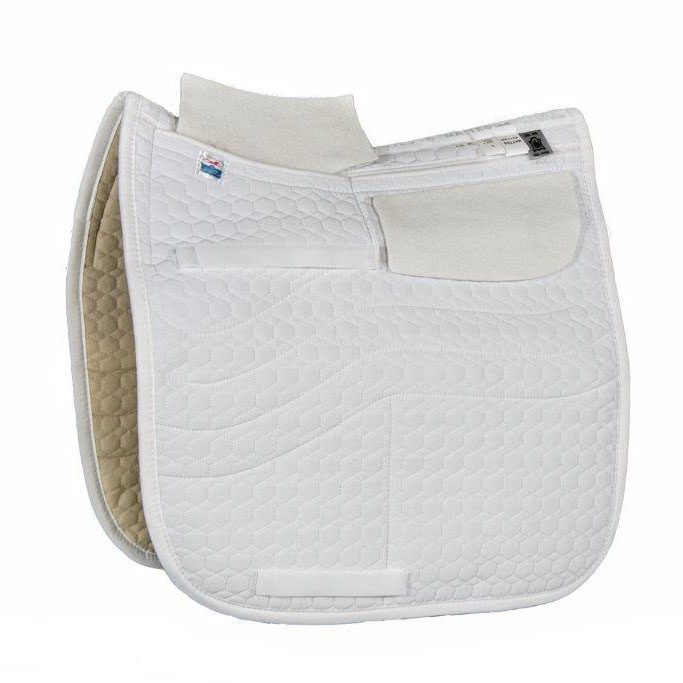 A EA Mattes 'Platinum' Dressage Correction Square Pad / Shim Pockets, Quilt Only on a white background.