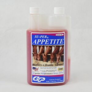 A bottle of Gateway SU-PER Appetite Liquid on a white background.