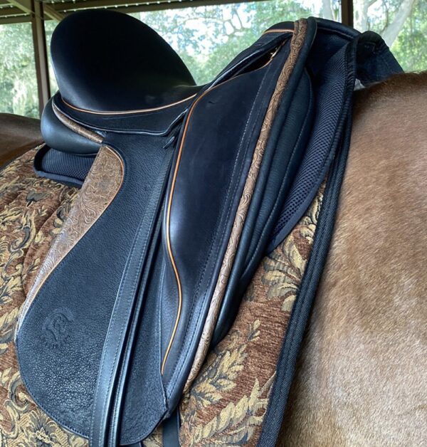 An English Halfpad Breeze with a black and brown pattern.
