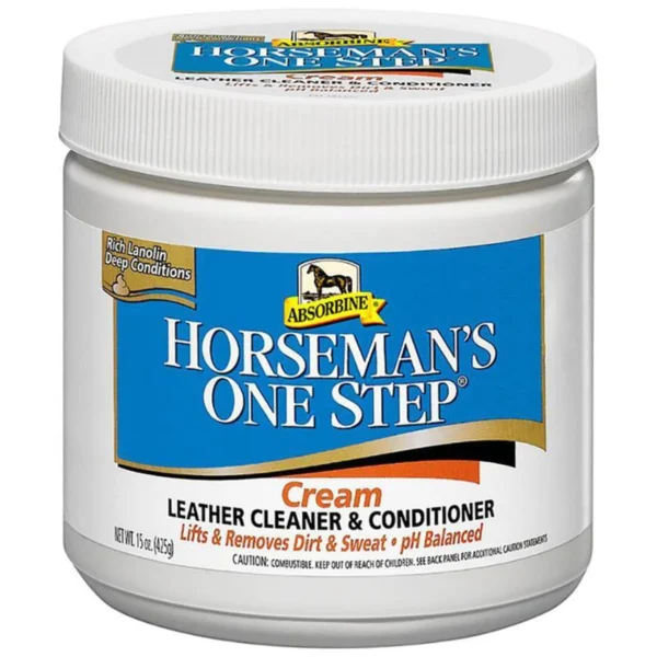 Horseman’s Absorbine One-Step Leather Care is the horseman's one step leather cleaner and conditioner.