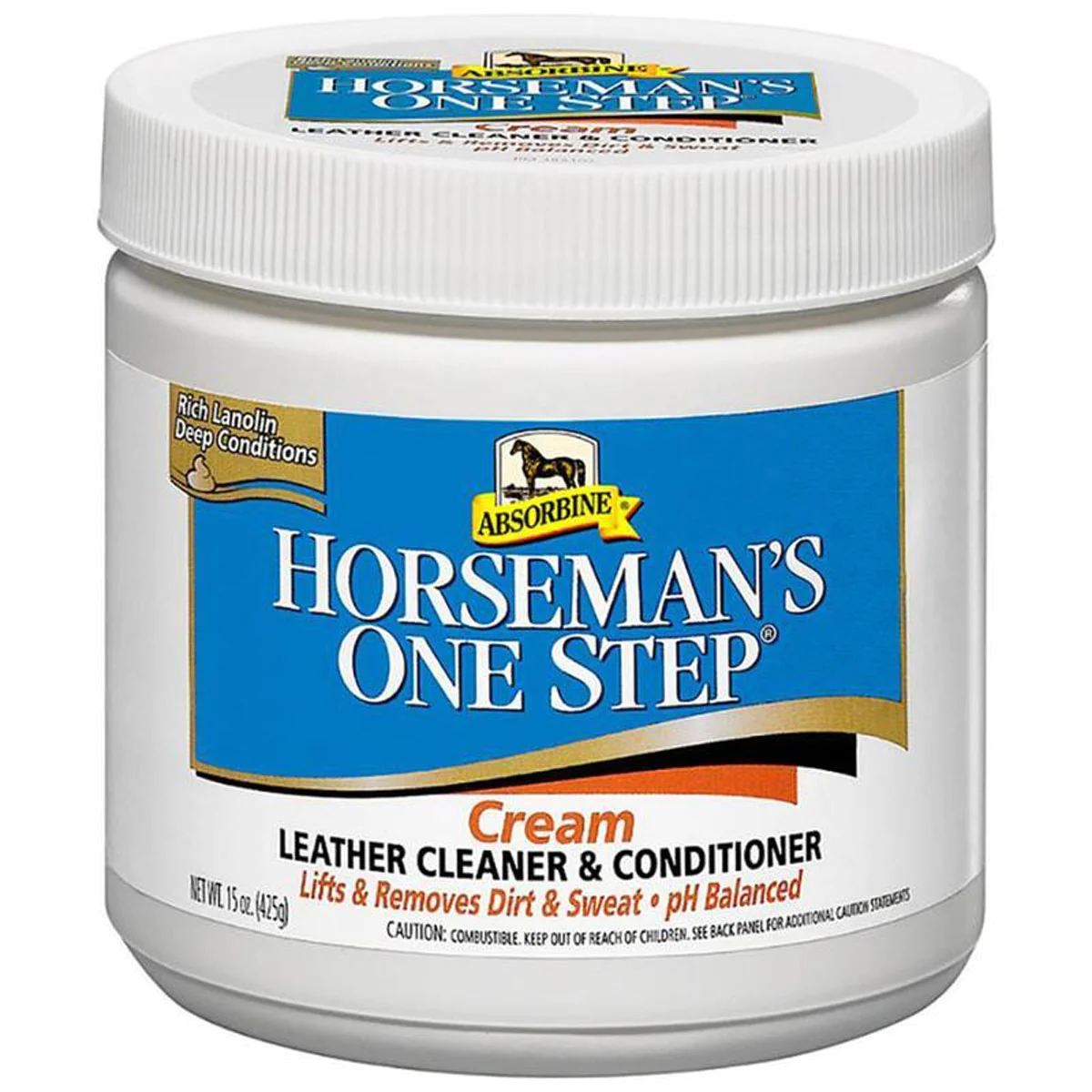 Horseman’s Absorbine One-Step Leather Care is the horseman's one step leather cleaner and conditioner.