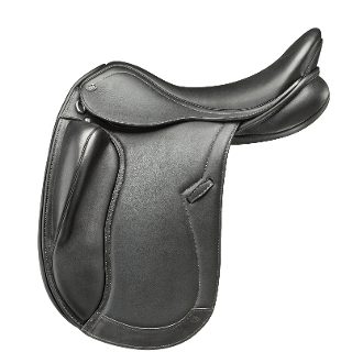 A PDS Integro Monoflap Dressage DEMO saddle on a white background.