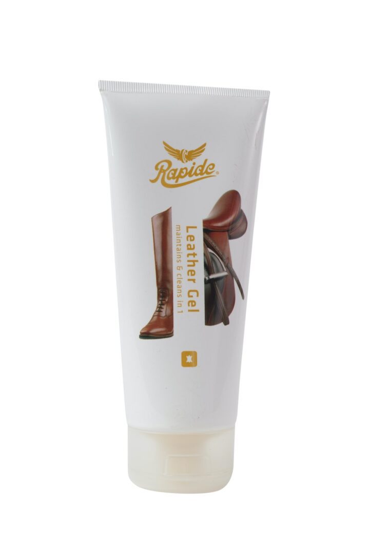 A tube of Rapide Leather Gel on a white background.