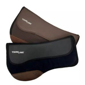 Two ThinLine saddle pads, brown and black.