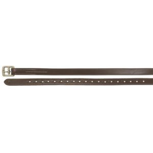 Full-length classic brown leather belt with holes