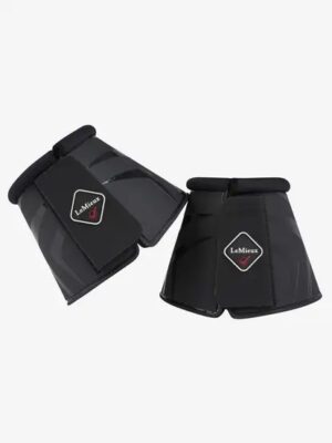 Black equestrian boots with LeMieux logo.