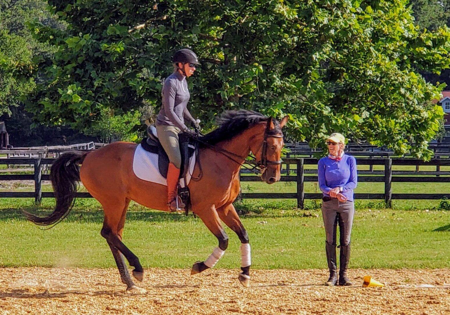 A woman riding a horse, showcasing her expertise and the seamless connection between rider and horse.